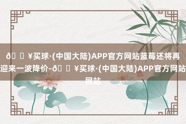 🔥买球·(中国大陆)APP官方网站蓝莓还将再迎来一波降价-🔥买球·(中国大陆)APP官方网站